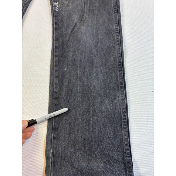 Vintage Rustler Black Jeans Mens 34x34 Straight Leg Distressed Y2K Western - Picture 11 of 16